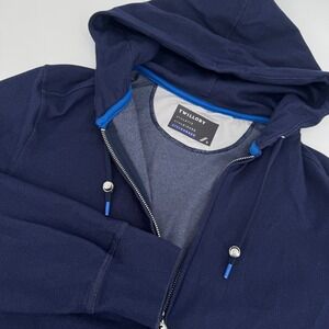 TWILLORY Mens Small Navy Blue Athleisure Performance Full Zip Hoodie Sweatshirt